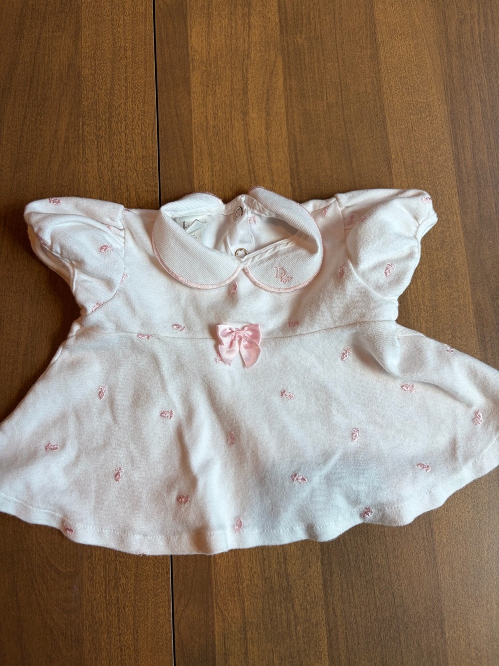Baby Dior Pink Baby Dress with Peter Pan Collar